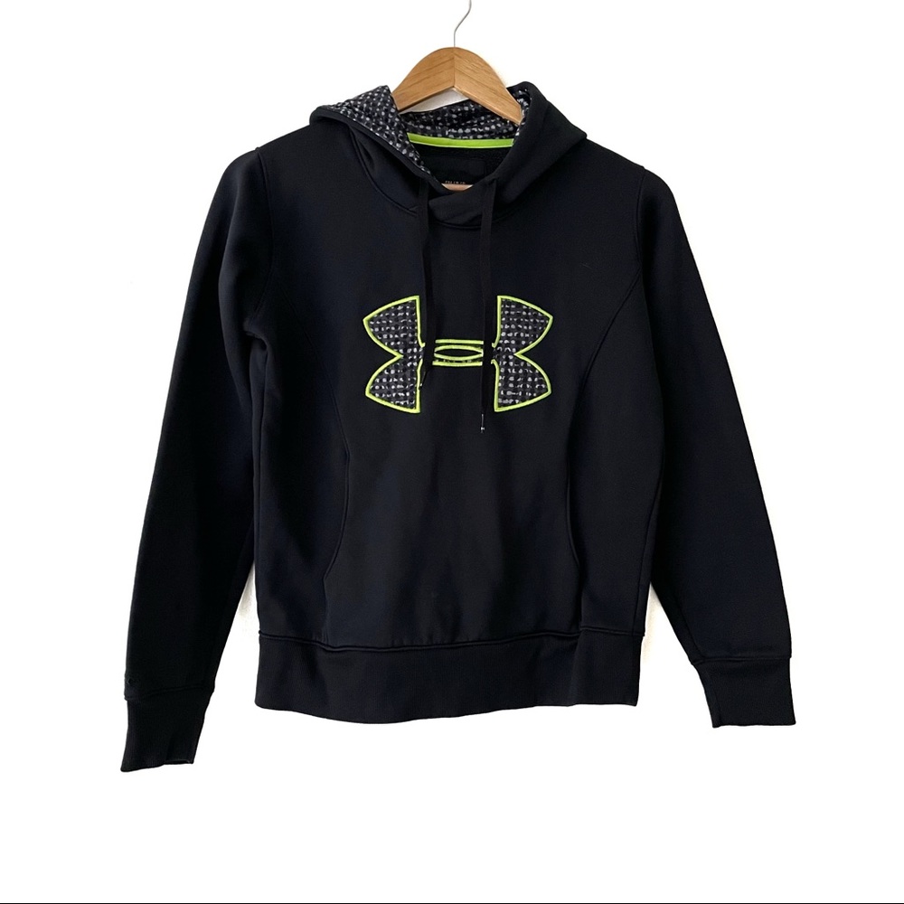 Under Armour Pullover Semi-fitted Black Logo Hoodie